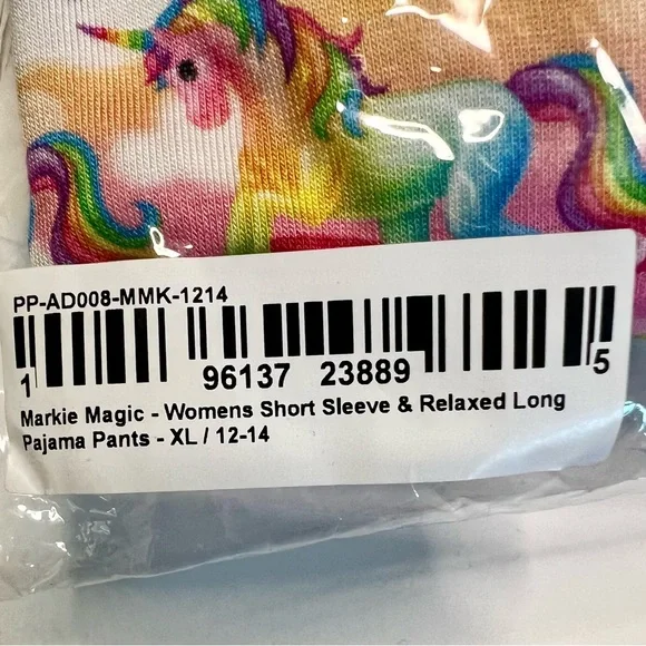 Posh Peanut Lisa Frank Markie unicorn rainbow women’s pajamas - Picture 3 of 5